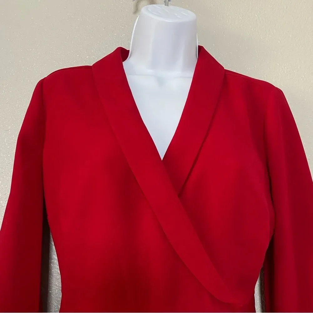 J. Crew Bold Red Valentine's Day Date Night Old Money Preppy Modest Blouse Sz 2‎